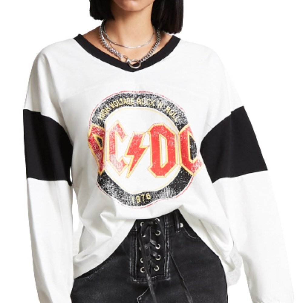 ACDC Retro Graphic Band Concert Jersey T Shirt